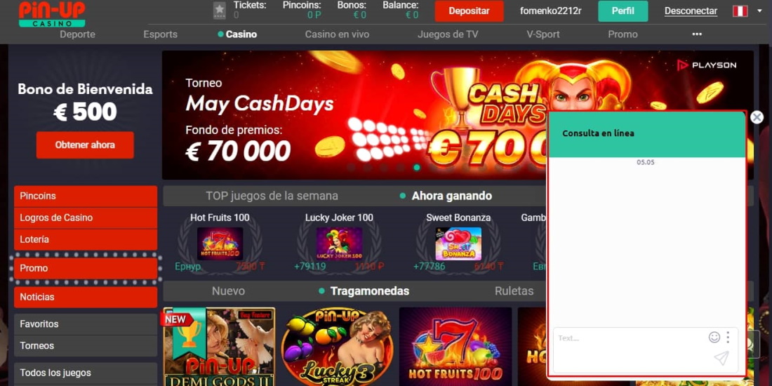 chat de soporte del casino